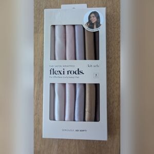 Kitsch Satin Flexi Rods in Pink and Cream Set Of 6